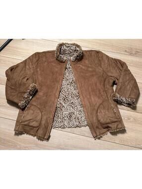 Coldwater Creek Reversible Suede + Faux Shearling Jacket | Chestnut Brown |